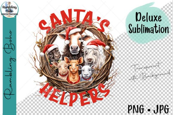 Download Christmas Farm Animals Santa's Helpers - Christmas farm animals Collection