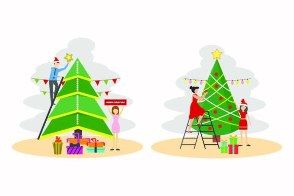Download Christmas Tree Decorations Vectors Set - Vector Collection