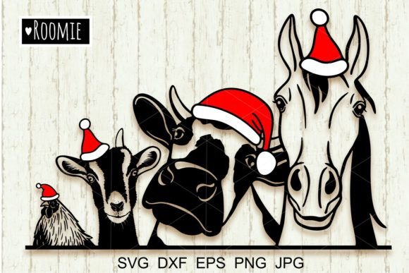 Download Christmas Farm Animals Svg, Cow Pig Goat - Christmas farm animals Collection