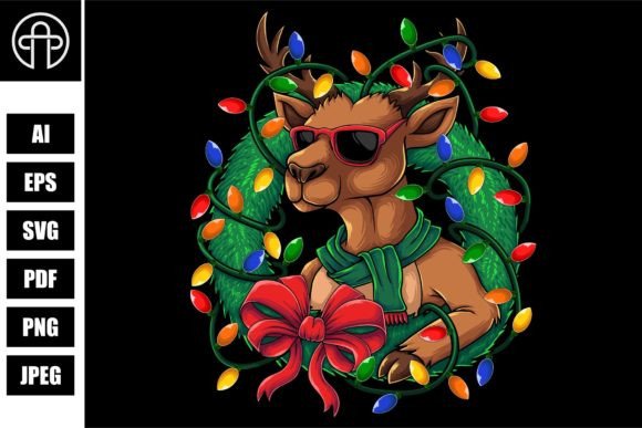 Download Deer with Christmas Decoration Vector - Vector Collection