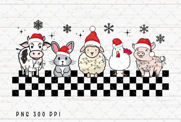 Download Christmas Farm Animals Cow Animal Lover - Christmas farm animals Collection